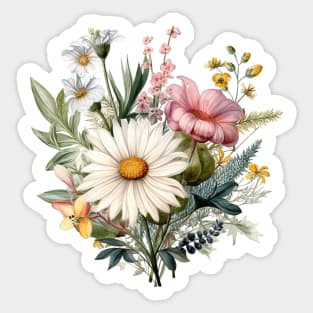 Antique Meadow Flowers Sticker